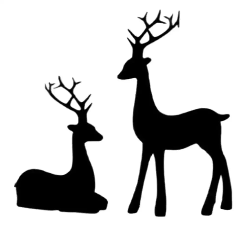 Christmas Reindeer Decor Modern Style Deer Statues Elk Sculpture Figurines Ornament Living Room Bedroom Office Home Decor Peaceful Pleasures Health and Wellness Black