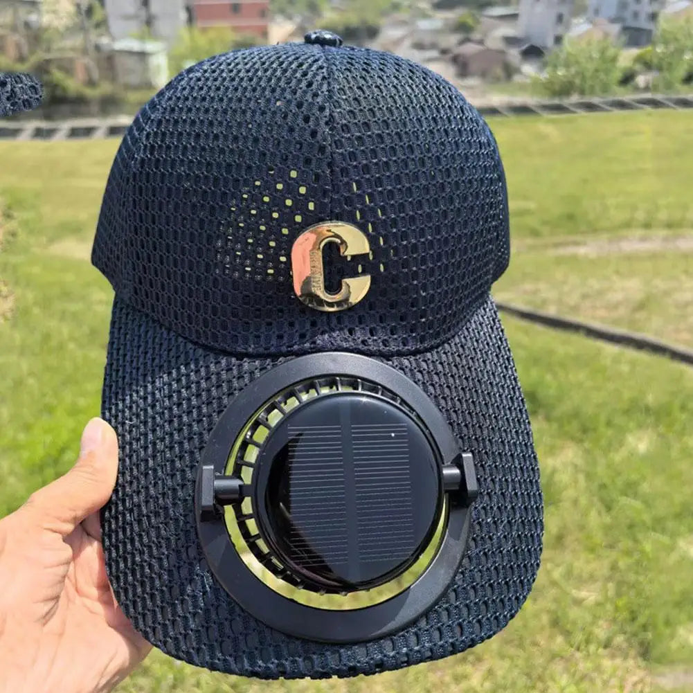 Sports breathable mesh sun protection hat solar charging hat outdoor fishing hat couple extended eave sun shading duckbill hat Peaceful Pleasures Health and Wellness A