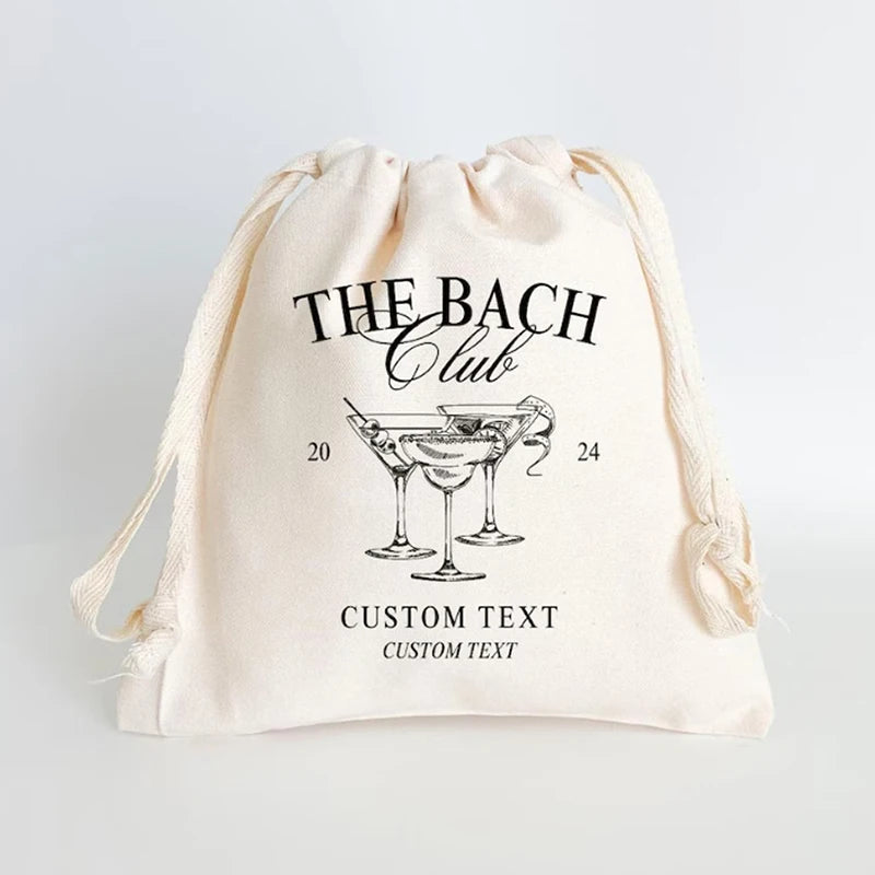 5-Pack Personalized Bachelorette Drawstring Bags | Bach Party Gifts