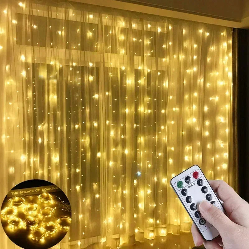 USB Curtain Fairy Lights with Remote | Christmas & New Year