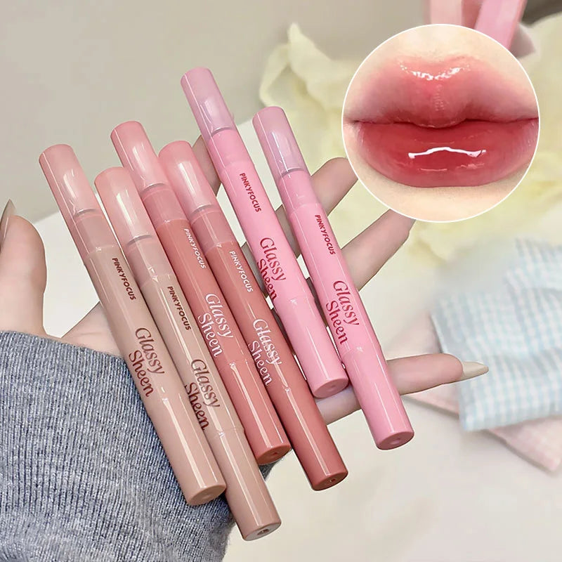 Pinkyfocus Moisturizing Lip Gloss | Non-Sticky Water-Glass Finish