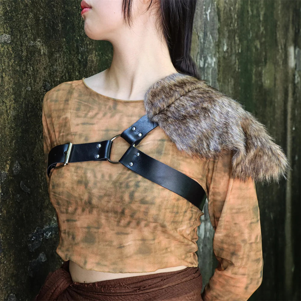 Medieval Renaiss Gladiator Leather Shoulder Armor Greek Barbarian