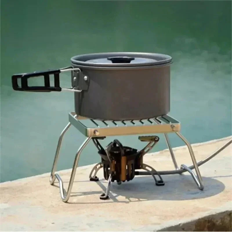 Portable Folding Stainless Steel Camping Stove & BBQ Rack