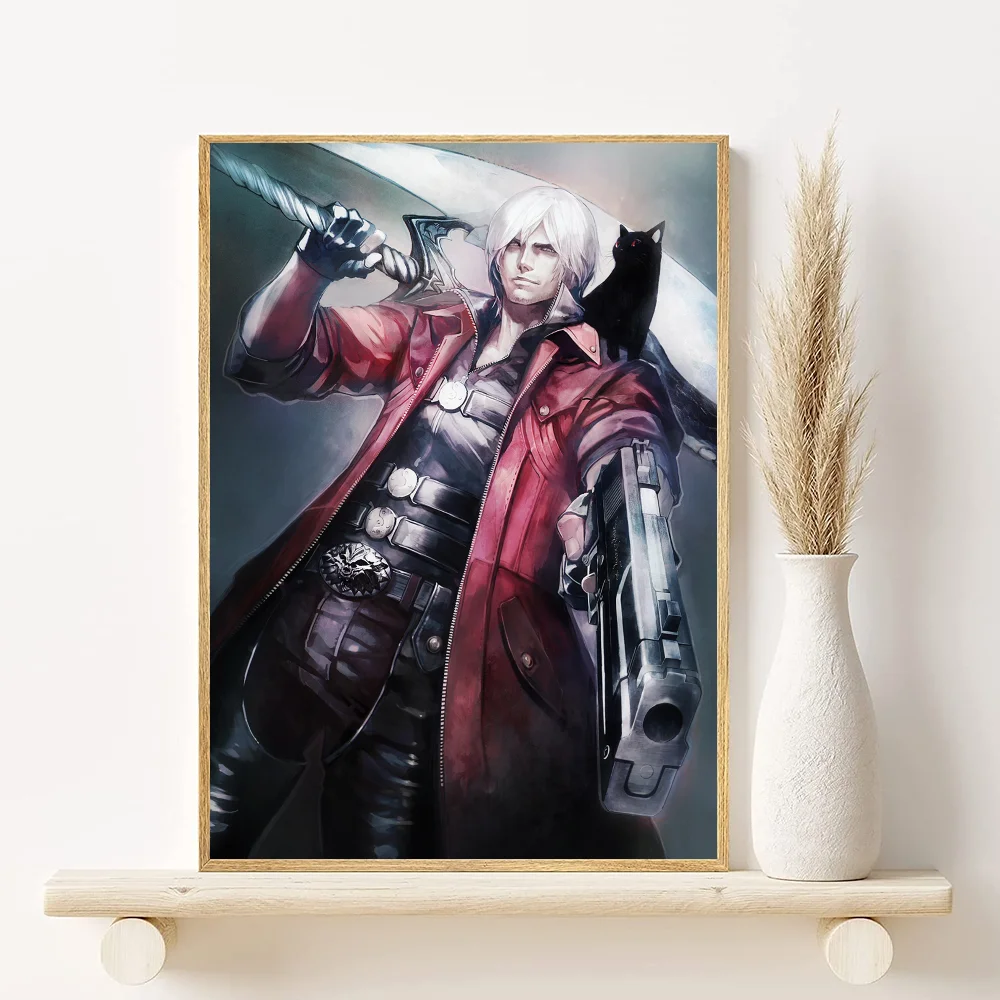 Devil May Cry Anime Poster HD Waterproof PVC Wall Art Decor Anime Wall Poster Peaceful Pleasures Health and Wellness z20 40X50cmNoframe
