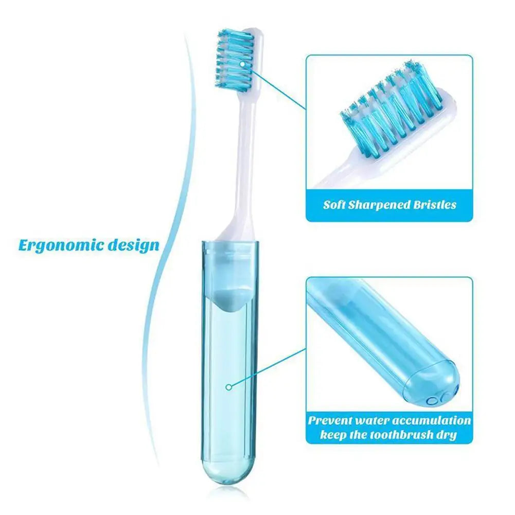 SADOER Foldable Travel Toothbrush – Soft Bristles, Portable