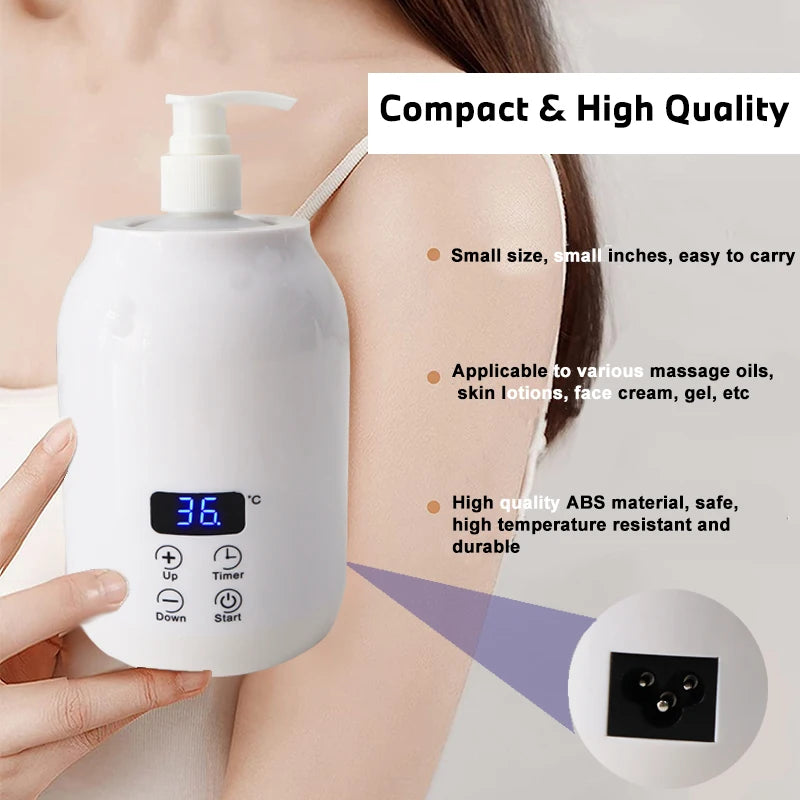 Electric Massage Oil Warmer 250ml | LED Lotion Heater Dispenser