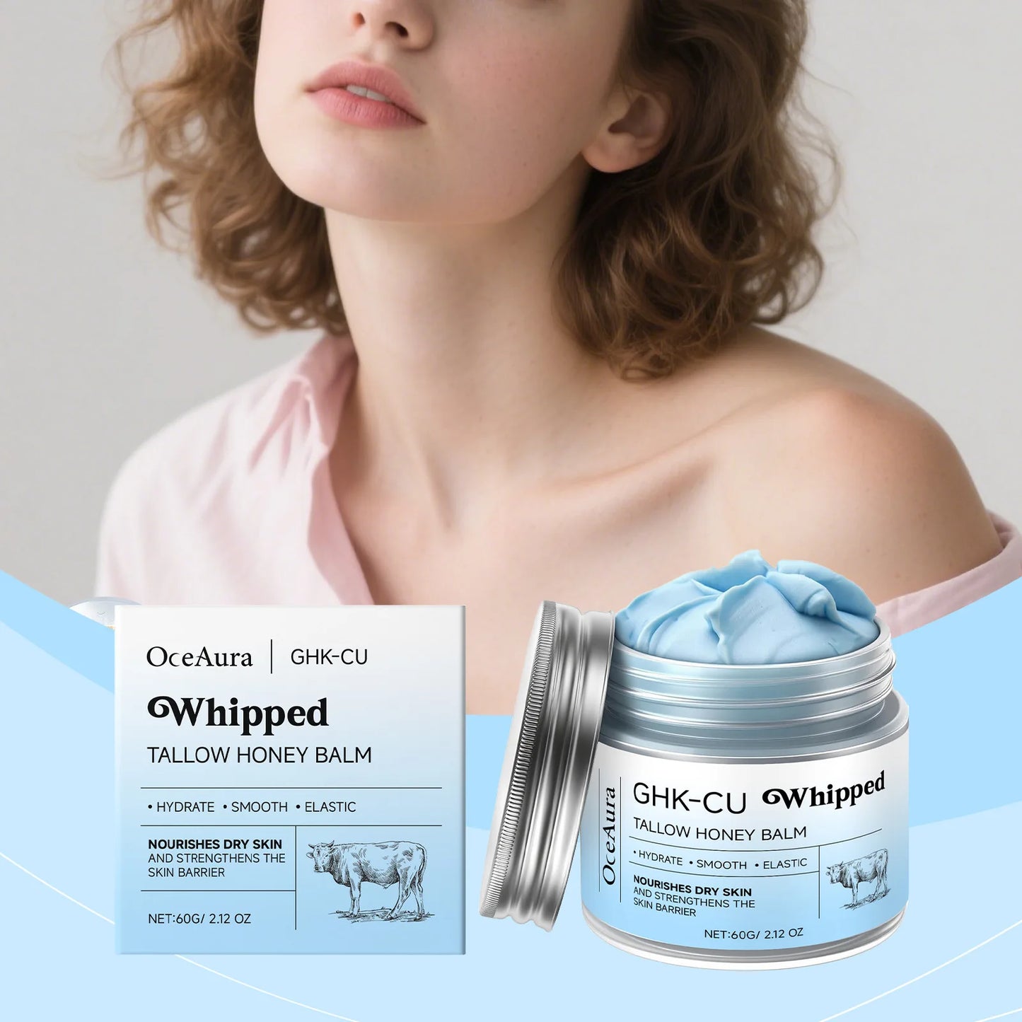 Ghk-Cu Beef Tallow Honey Balm Even Skin Enhance Skin Elasticity Body Moisturizer Sensitive Skin Deep Hydration Nourish Skin Care Peaceful Pleasures Health and Wellness