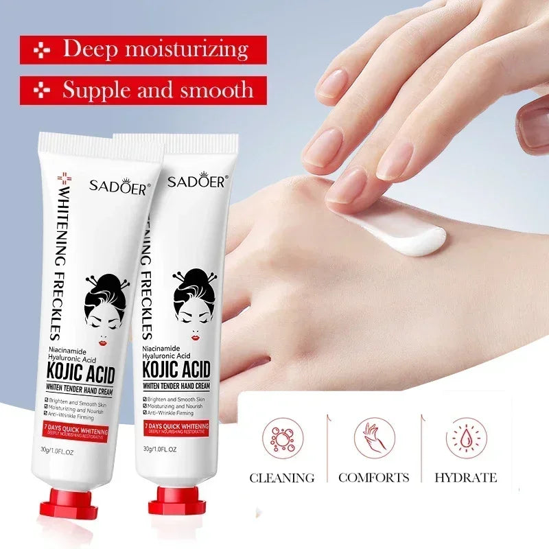 SADOER Kojic Acid Hand Cream Moisturizing Nourishing Brightening Hydrating Hand Creams Beauty Hands Skin Care Products Peaceful Pleasures Health and Wellness