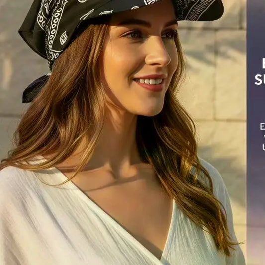 Women's Wide Brim Paisley Bandana Sun Hat | UV Brim Cap Bandana Sun Hat Oasis Select