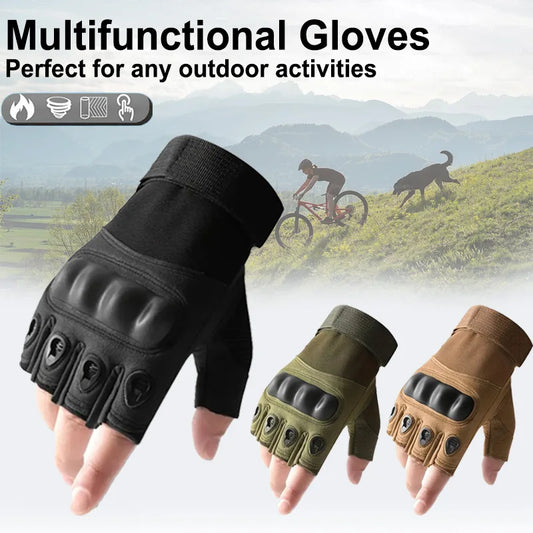 1Pair Tactical Fingerless Gloves for Men - Ideal for Outdoor Sports, Shooting, Hunting, Airsoft, and Cycling Peaceful Pleasures Health and Wellness