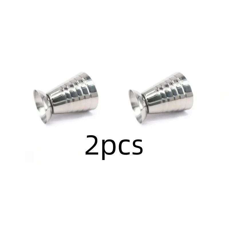 Bar Mixed Drink Accessories Stainless Steel Measure Cup 75ML Gadgets Cocktail Tools Bar Cocktail Shaker Jigger Peaceful Pleasures Health and Wellness 2pcs