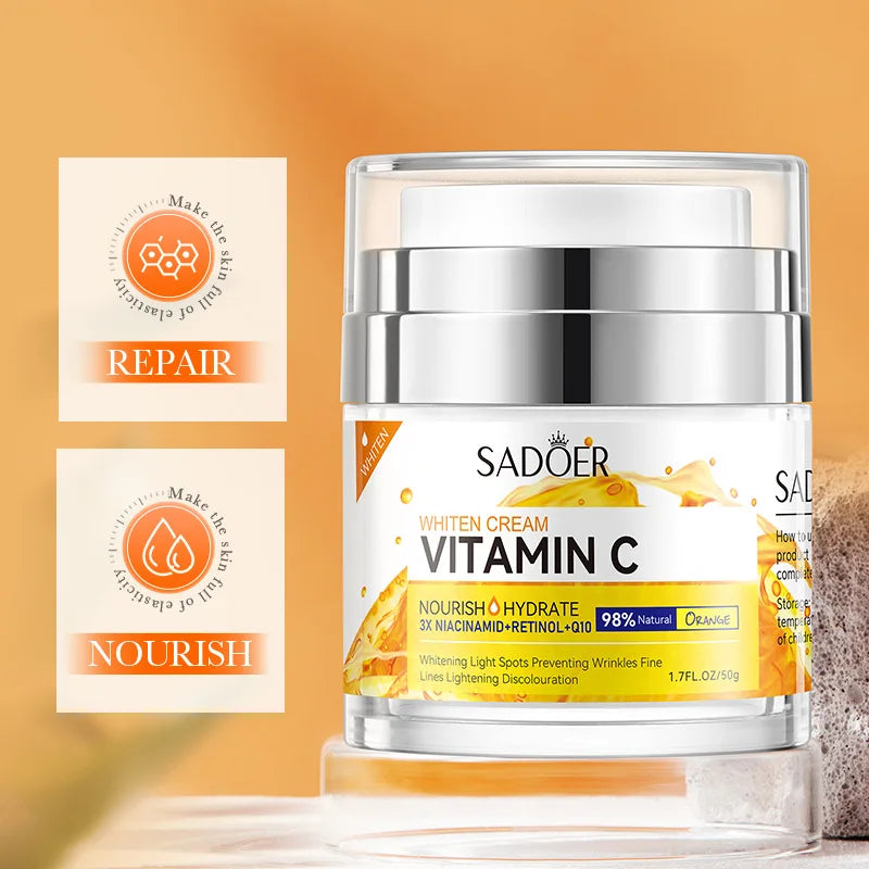 Retinol & Vitamin C Brightening Face Cream – Whitening Moisturizer
