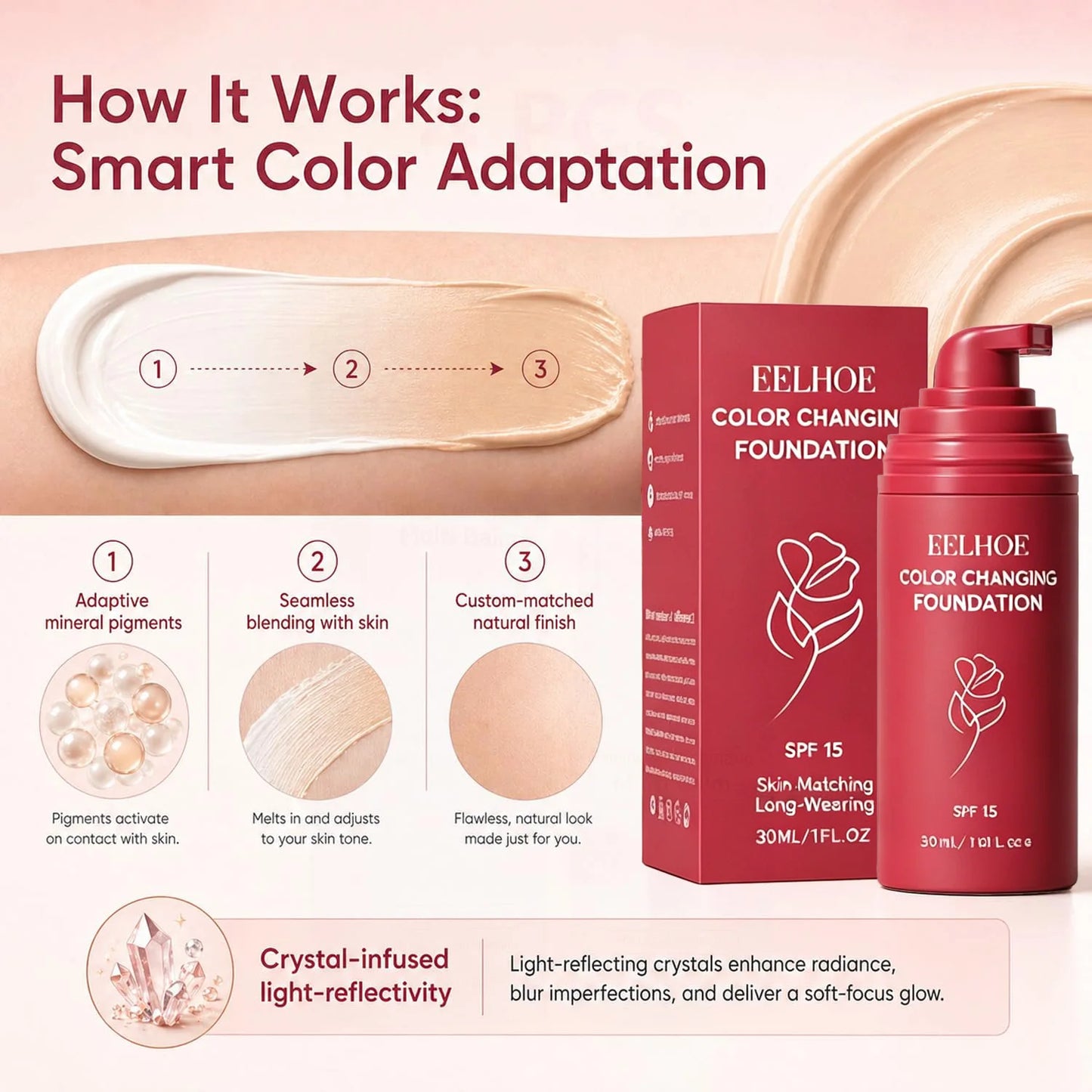 Korean Color Changing Foundation SPF 15 | Mature Skin Concealer