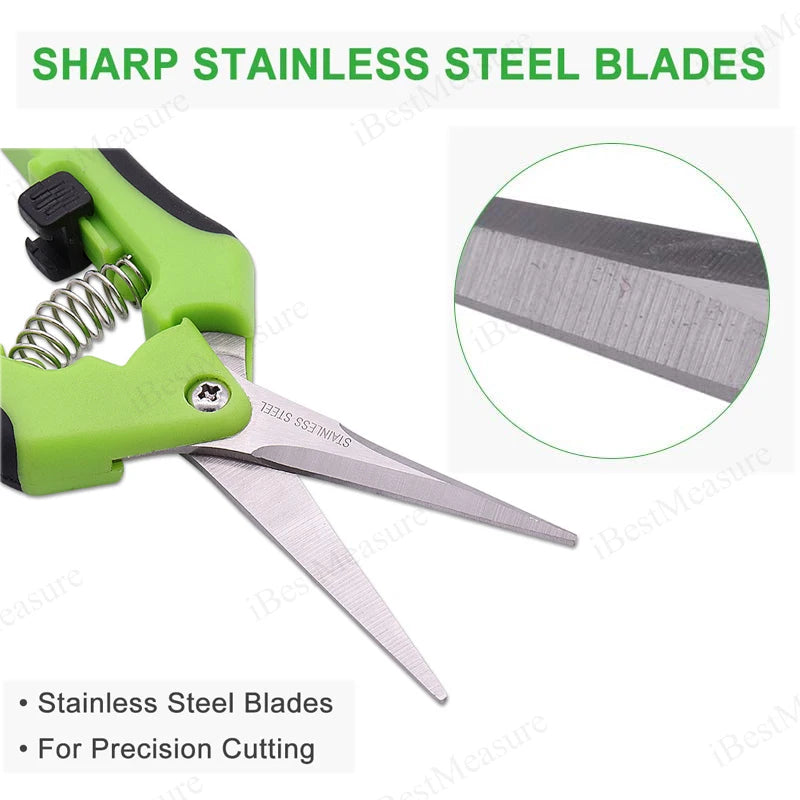 6.5 Inch Gardening Scissors Hand Pruner Pruning Shears Trimming Scissors with Straight Elbow Stainless Steel Blades for Plant Peaceful Pleasures Health and Wellness