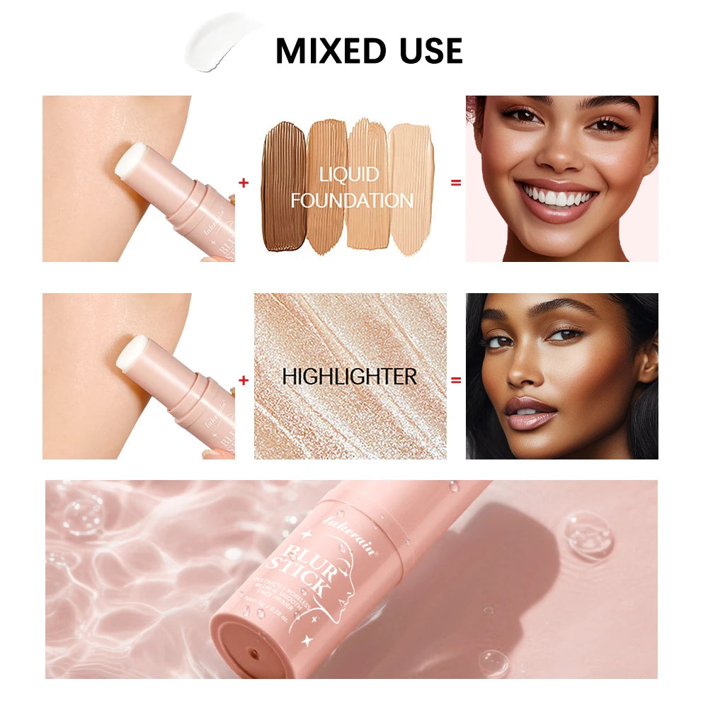 Blur Stick Invisible Pore Primer Waterproof Face Primer Makeup Base Oil-control Matte Smooth Fine Lines Isolation Barrier Primer Peaceful Pleasures Health and Wellness