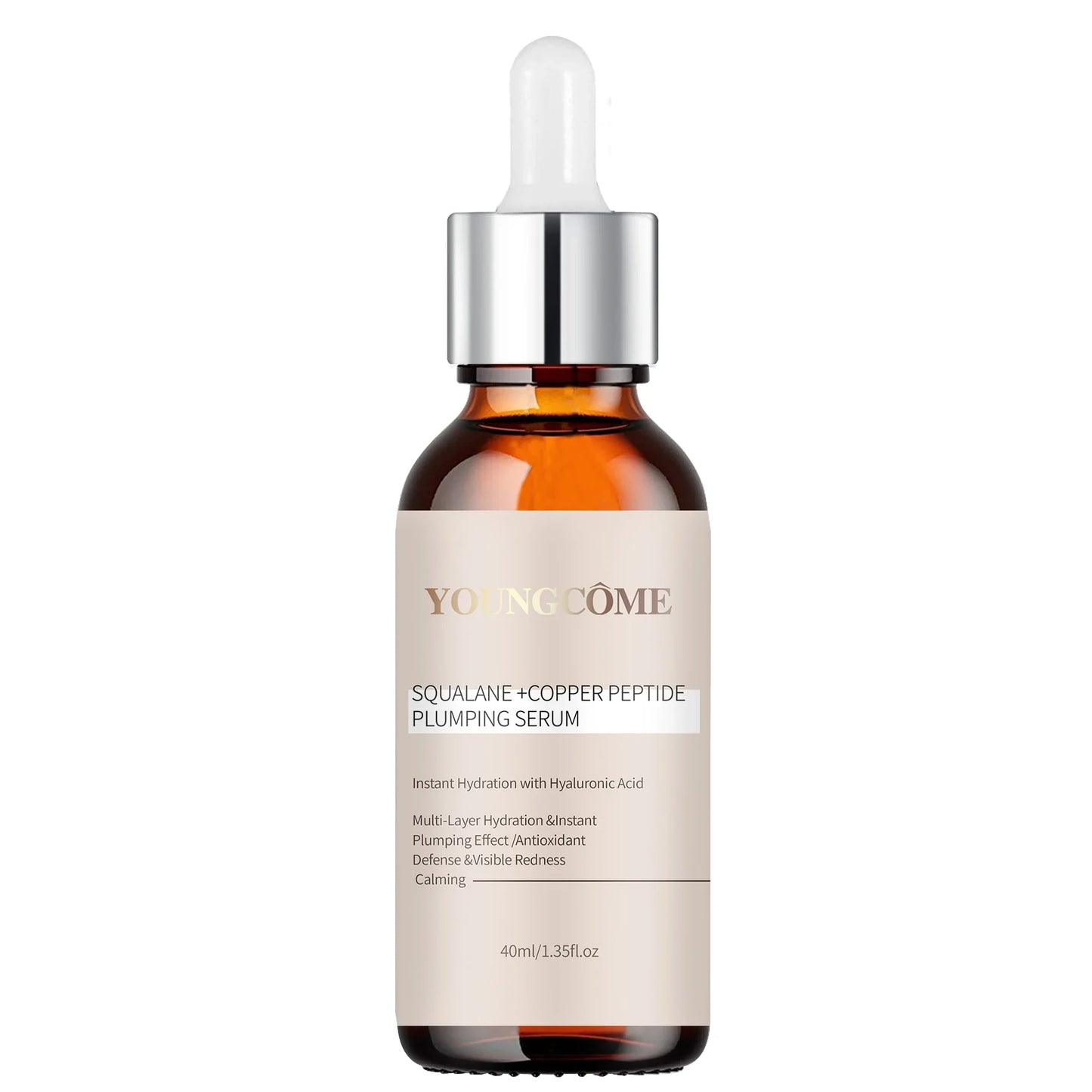 Squalane Copper Peptide Face Serum – Hyaluronic Acid Moisturizer