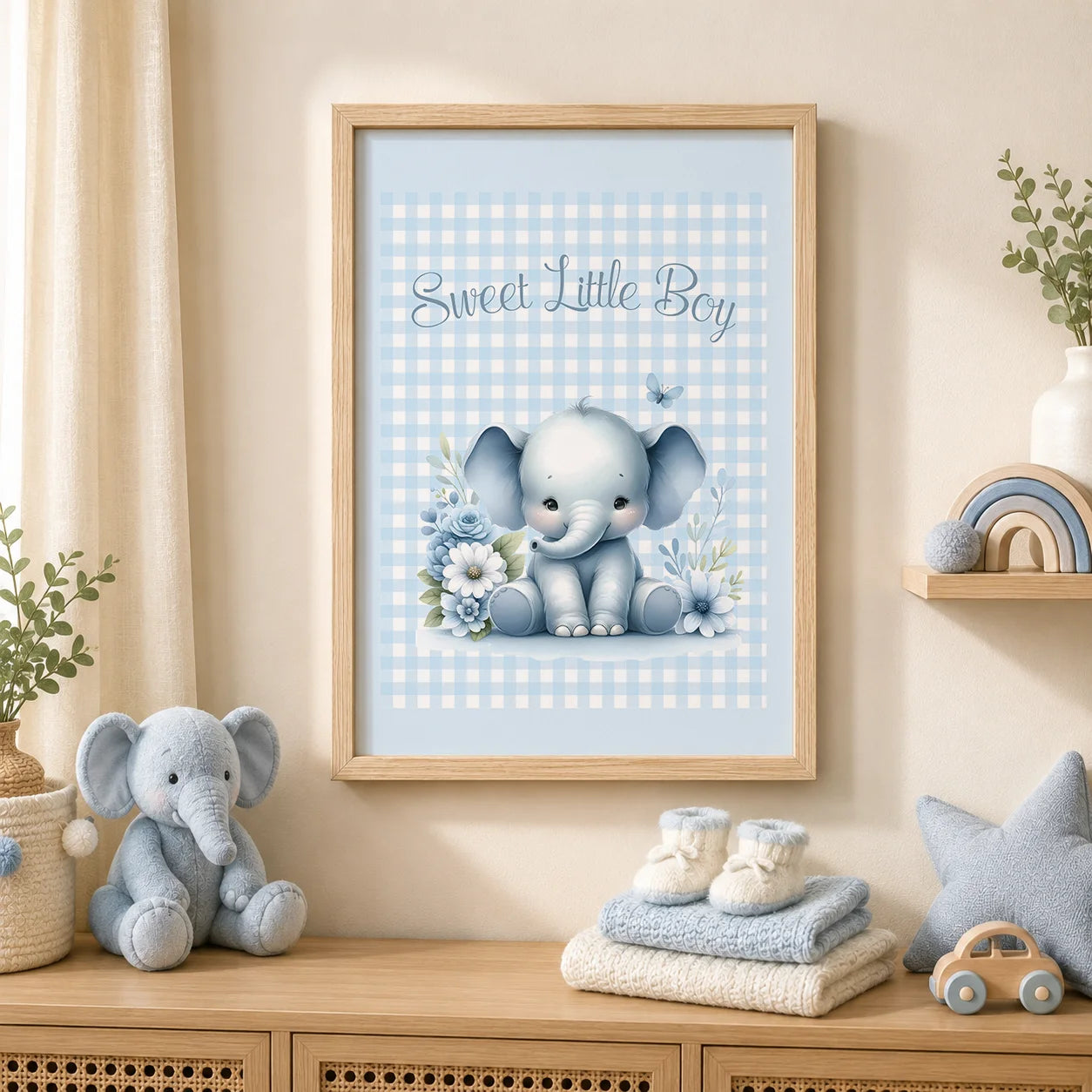 Elephant Hot Air Balloon Nursery Canvas Wall Art | Kids Decor Nursery Canvas Print Peaceful Pleasures Health and Wellness