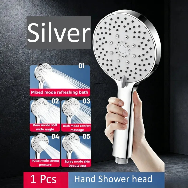 5-Mode High Pressure Handheld Shower Head | Black Water Saving