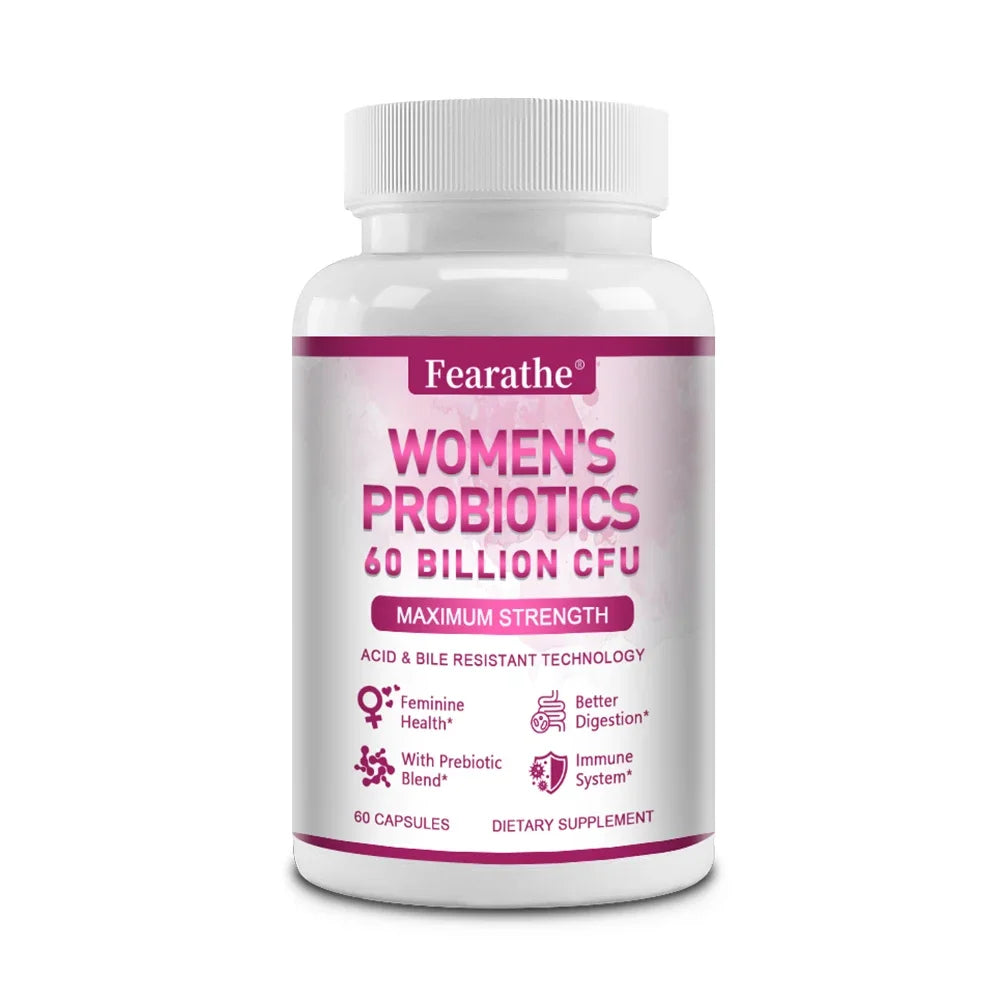 Women's Probiotic - Promotes Intestinal, Immune, and Overall Female Health, Aids Digestion, and Enhances Nutrient Absorption Peaceful Pleasures Health and Wellness 60 count-1 bottle