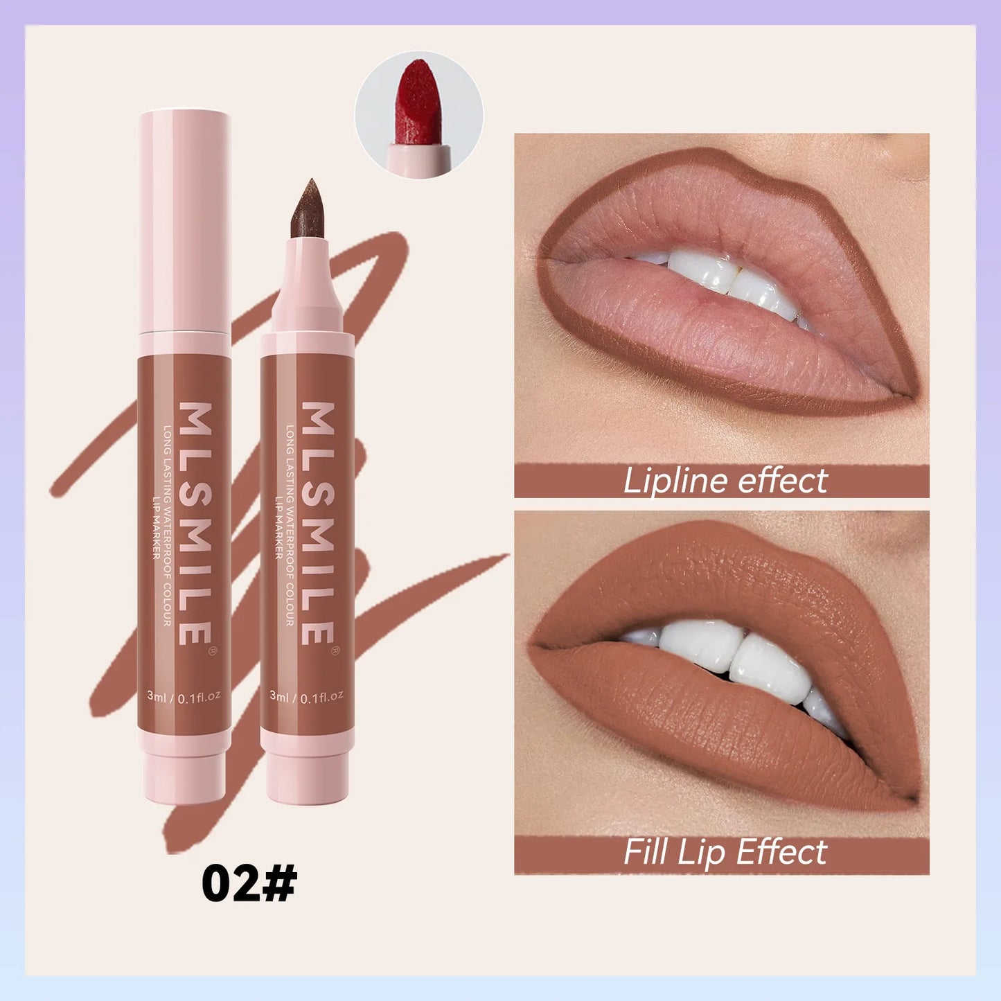 Nude Brown Matte Lip Liner Pen – Waterproof & Long-Lasting