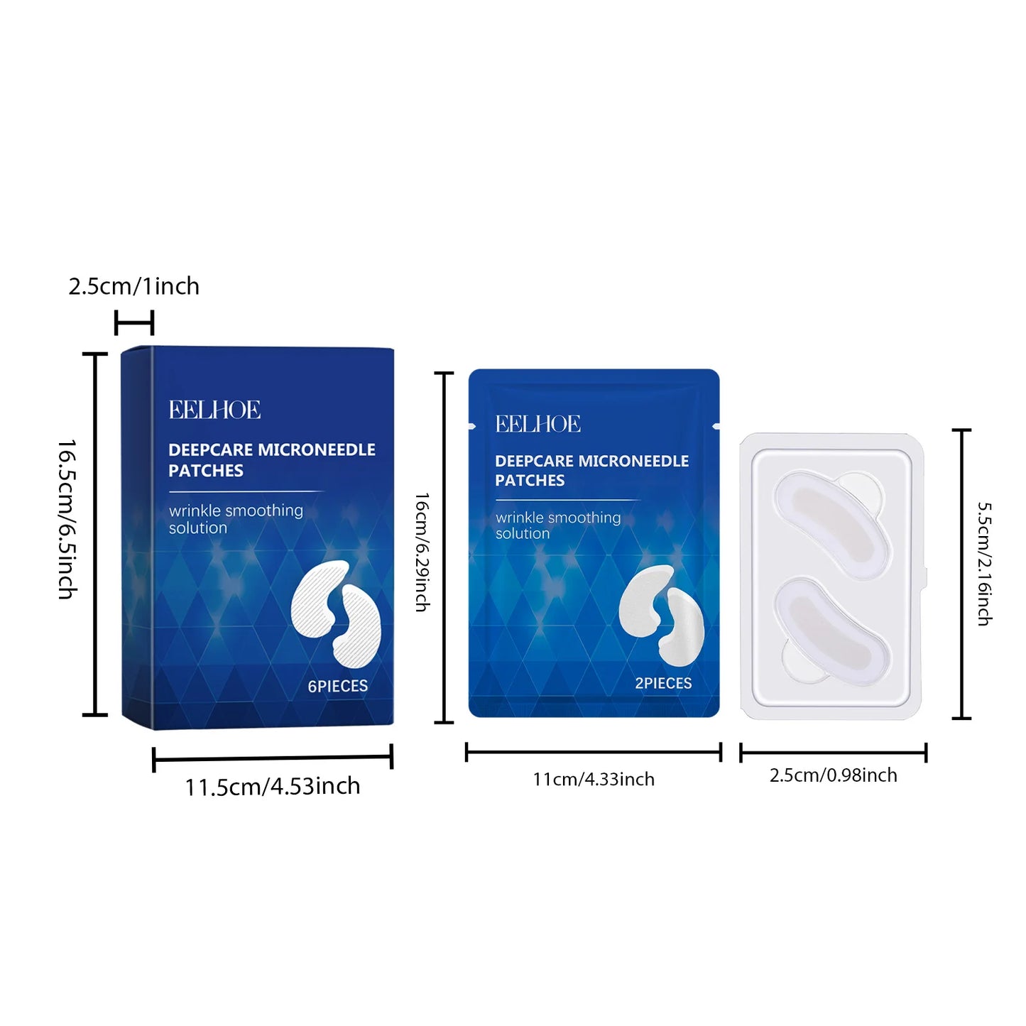 0.25mm Hyaluronic Acid Microneedle Patches Reduce Dark Circles Improve Eye Bags Puffiness Hydrating Anti-Aging Eye Care Peaceful Pleasures Health and Wellness