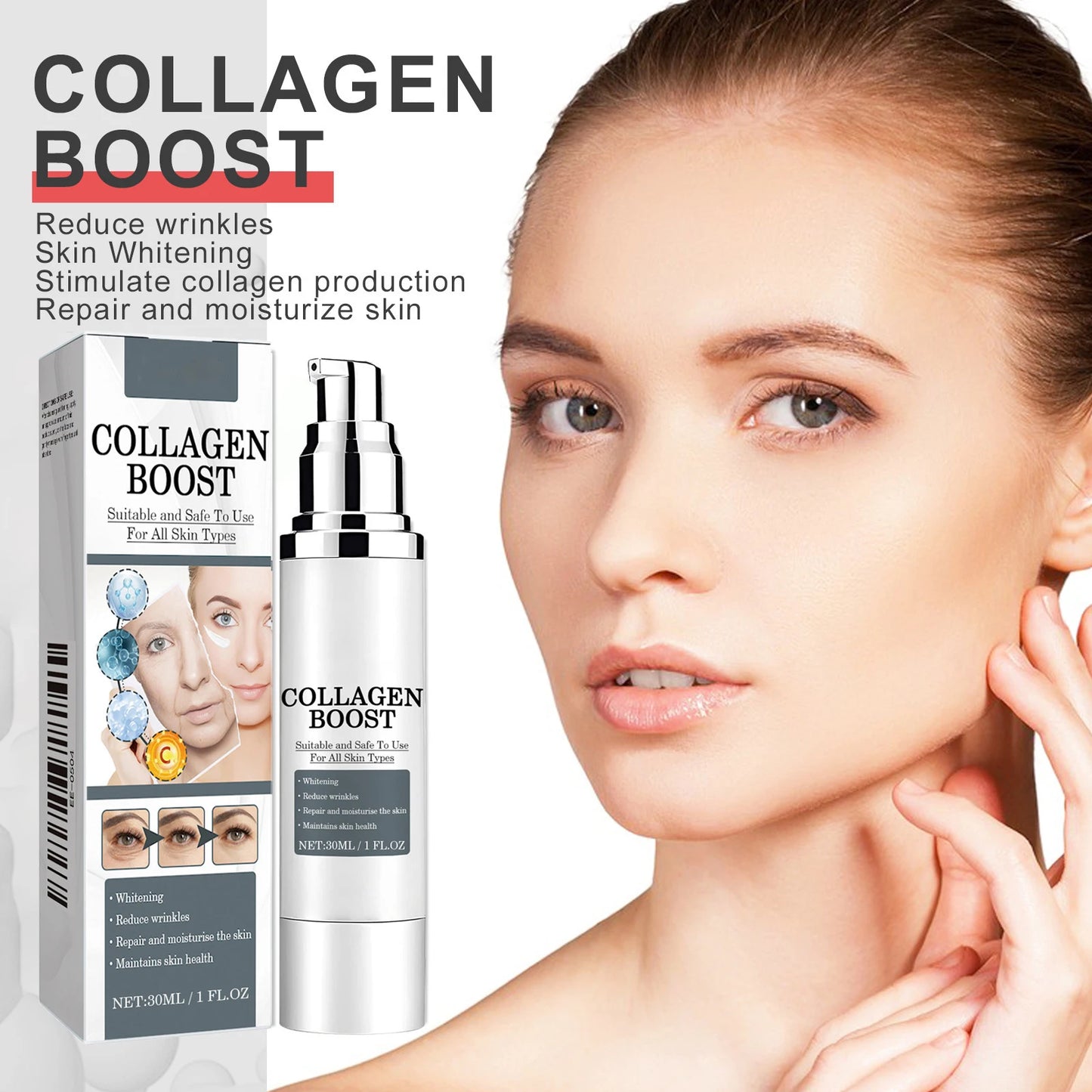 Collagen Boosting Serum & Face Cream Set | Anti-Aging Kit