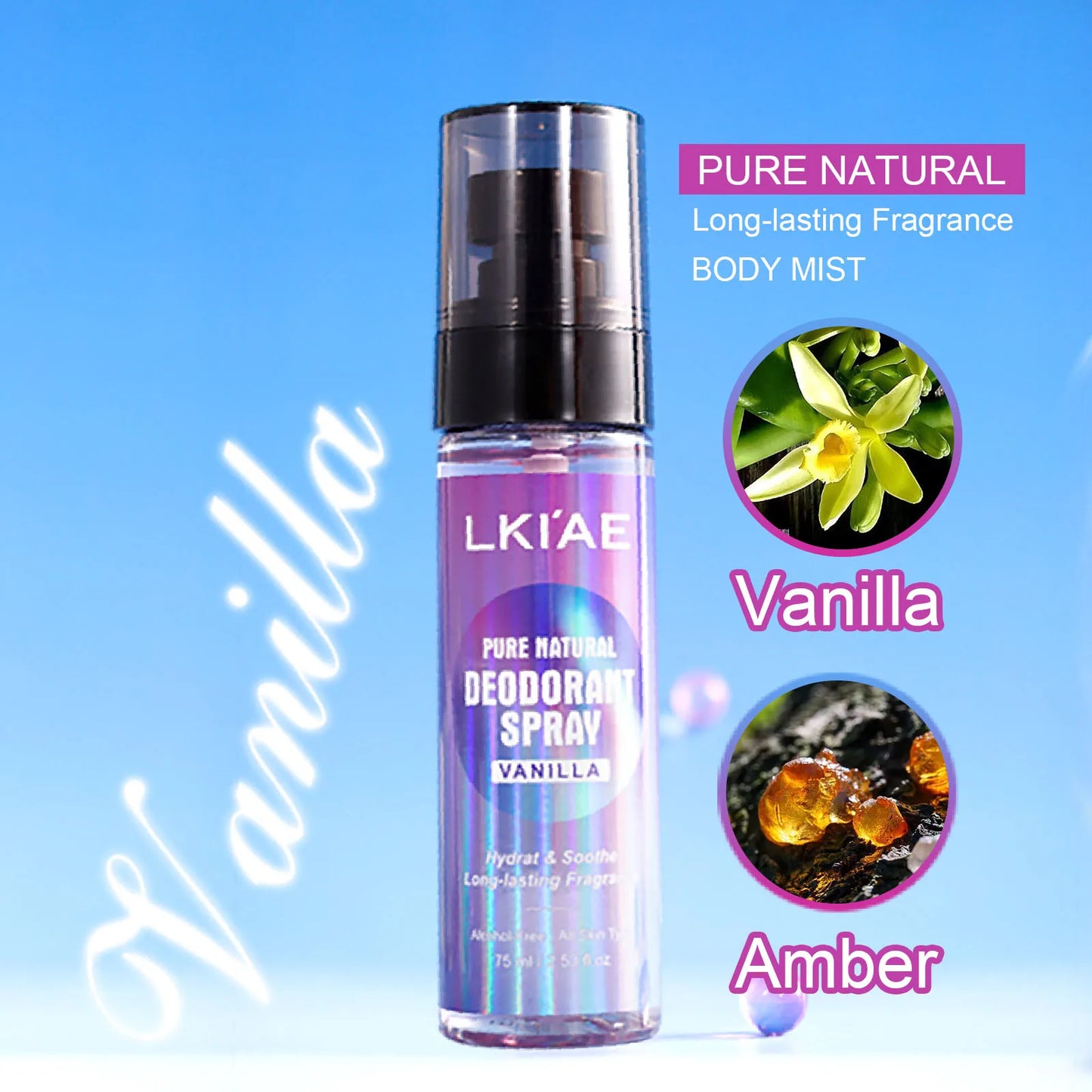 Natural Deodorant Body Spray | 12H Alcohol-Free Antiperspirant Mist