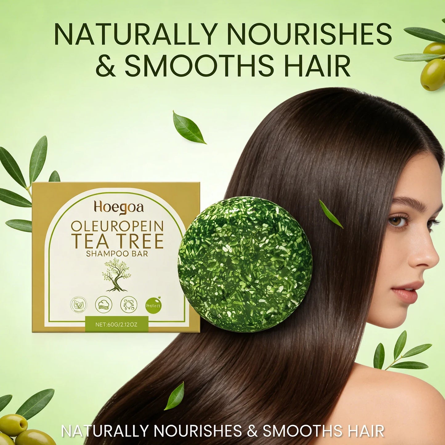 HOEGOA Tea Tree Shampoo Bar – Oil Control & Scalp Nourishing