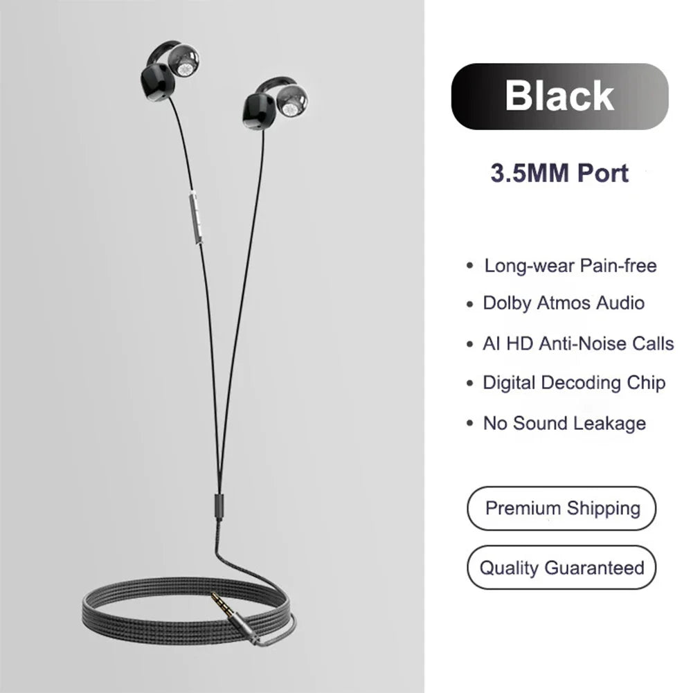 Clip-On Wired Earphones USB-C & 3.5mm | IPX4 | HD Mic