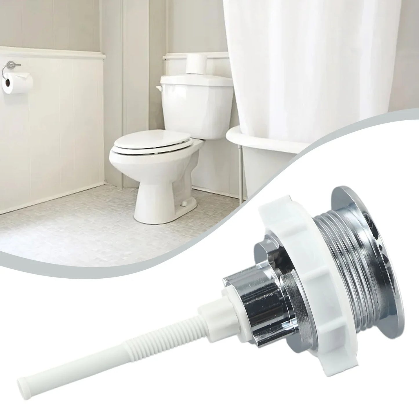 Silver ABS Single Push Toilet Tank Flush Button | Rust-Proof