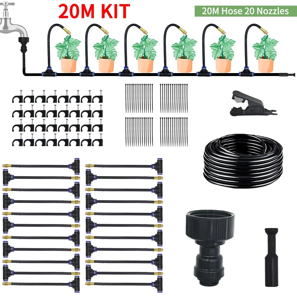 DIY Free Bending Universal Spray Kit For Greenhouse Garden Flowers Plant Watering Irrigation Patio Misting Cooling Peaceful Pleasures Health and Wellness