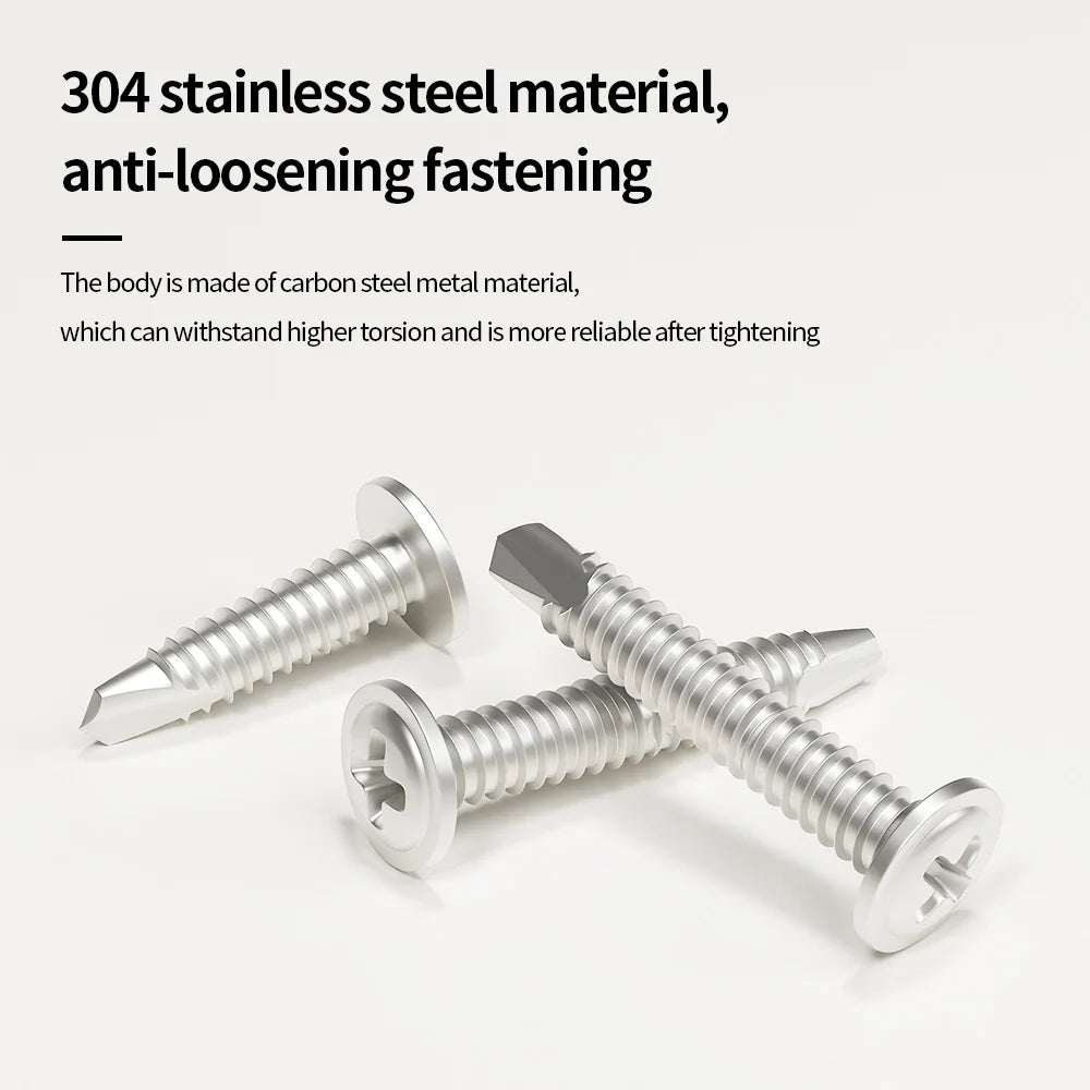 M4.2 Self-Tapping Tek Screws 410 Stainless Steel Truss Head
