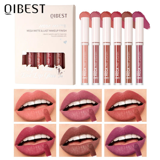 QIBEST Matte Liquid Lipstick Makeup Sets Waterproof Nude Purple Lip Tint Long Lasting Lip Glaze Red Lip Stain Cosmetics Kits Peaceful Pleasures Health and Wellness