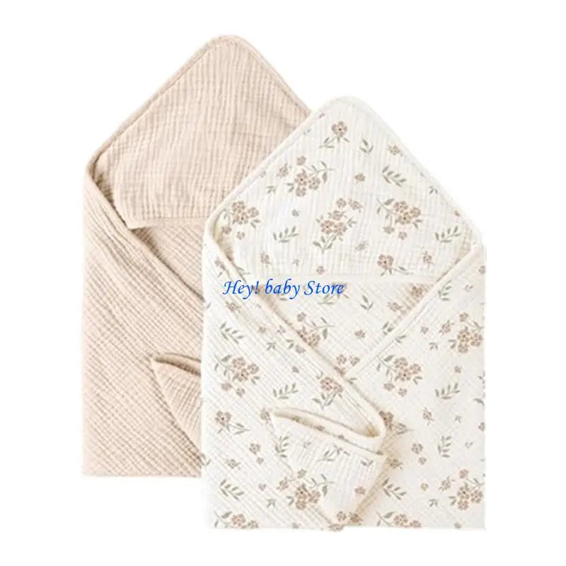 2-Pack Hooded Baby Towel Cotton Gauze – Soft, Absorbent Newborn