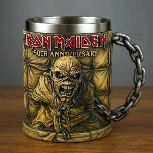 Iron Maiden 50th Anniversary Iron Maiden Coffee Cup Stainless Steel Mark Cup Decoration Peaceful Pleasures Health and Wellness