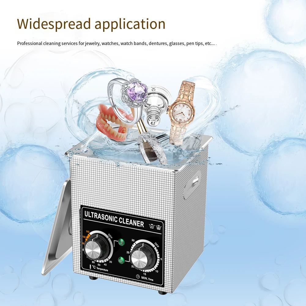 HOMEFISH 2L Ultrasonic Cleaner 120W | Heater, Timer, Digital Display Ultrasonic Cleaner Peaceful Pleasures Health and Wellness