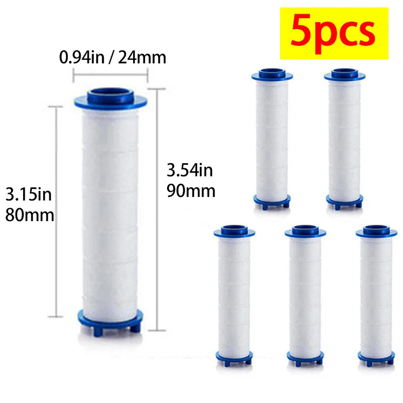 0.94Inch Ion Shower Dropse Head Filter PP Cotton Replacement Cartridge, Water Filter Core Cotton For Handheld Showerheads Peaceful Pleasures Health and Wellness 3.54in 5pcs