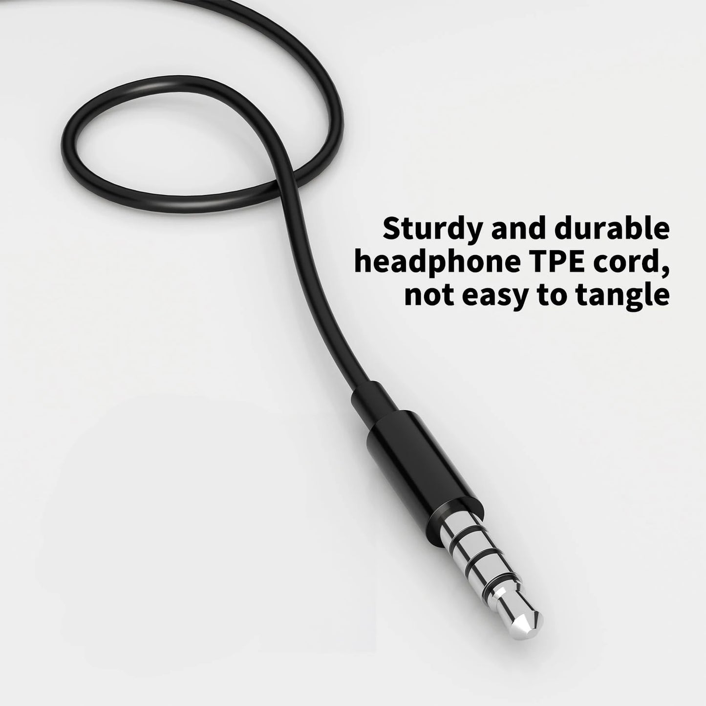 1pc Classic Flat Head Wired Gaming & Music Earphones, With Microphone & In-Line Control, 3.5mm Jack, Ergonomic Design Peaceful Pleasures Health and Wellness
