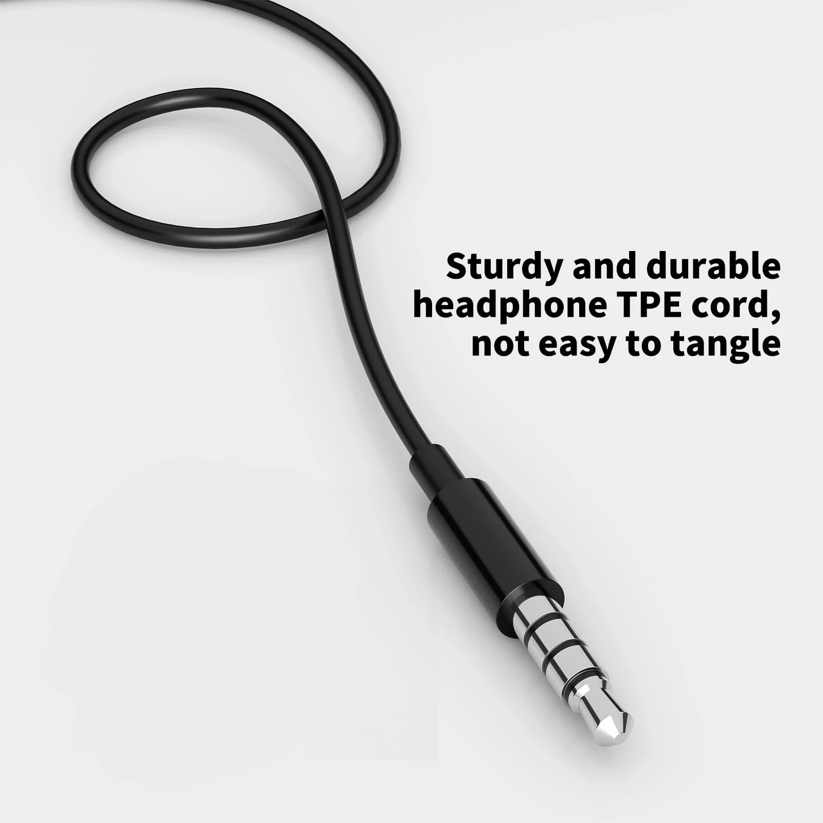 1pc Classic Flat Head Wired Gaming & Music Earphones, With Microphone & In-Line Control, 3.5mm Jack, Ergonomic Design Peaceful Pleasures Health and Wellness
