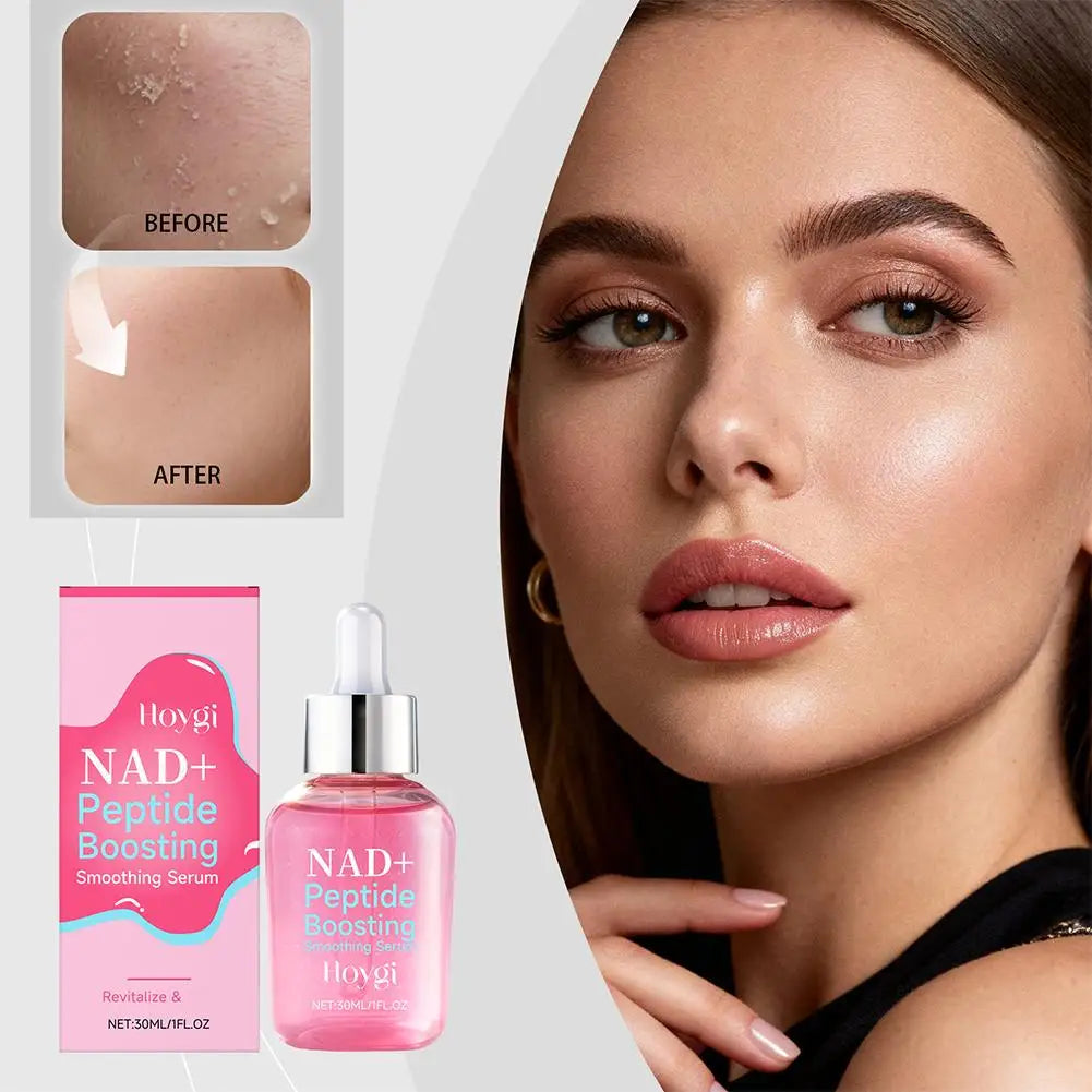 NAD+ Peptide Boosting Smoothing Serum Hyaluronic Acid Brightening Radiant Glow Face Essence Firming Hydrating Serum Peaceful Pleasures Health and Wellness