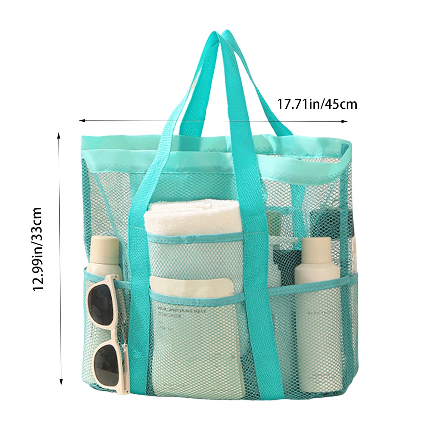 Large Capacity Hand-held Nylon Mesh Beach Supplies Storage Bag for Women Mother Vacation Use Peaceful Pleasures Health and Wellness