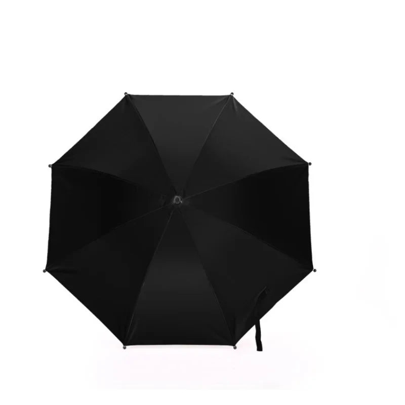 Baby Stroller Folding Umbrella UV Sun Rain Protection Parasol 360 Degrees Adjustable Universal Stroller Sunshade Canopy CoverBab Peaceful Pleasures Health and Wellness black