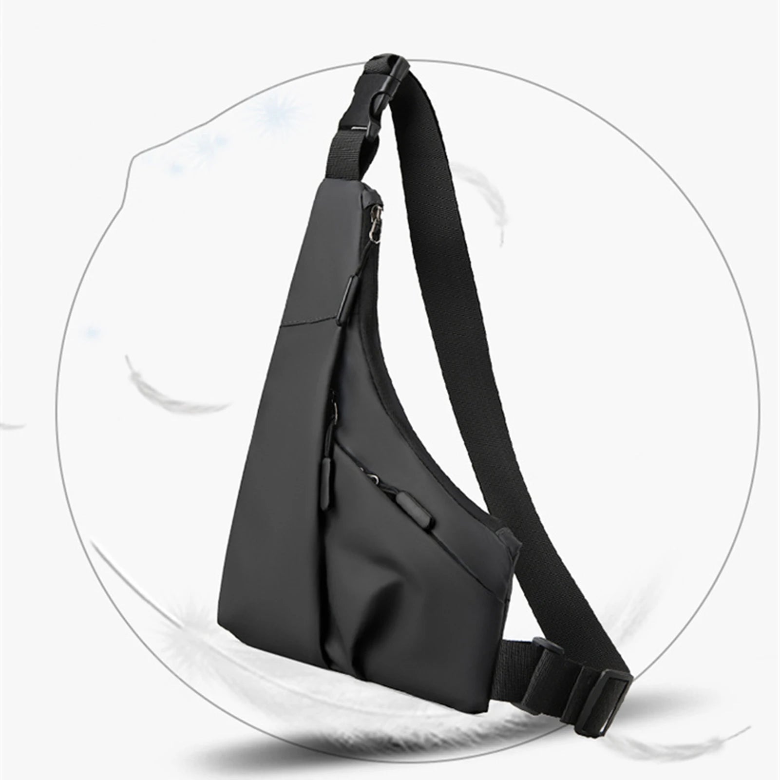 Sling Chest Crossbody Bag Water Resistant Travel Crossbody Bag for Wallet Makeup Kit Mask Keys Peaceful Pleasures Health and Wellness