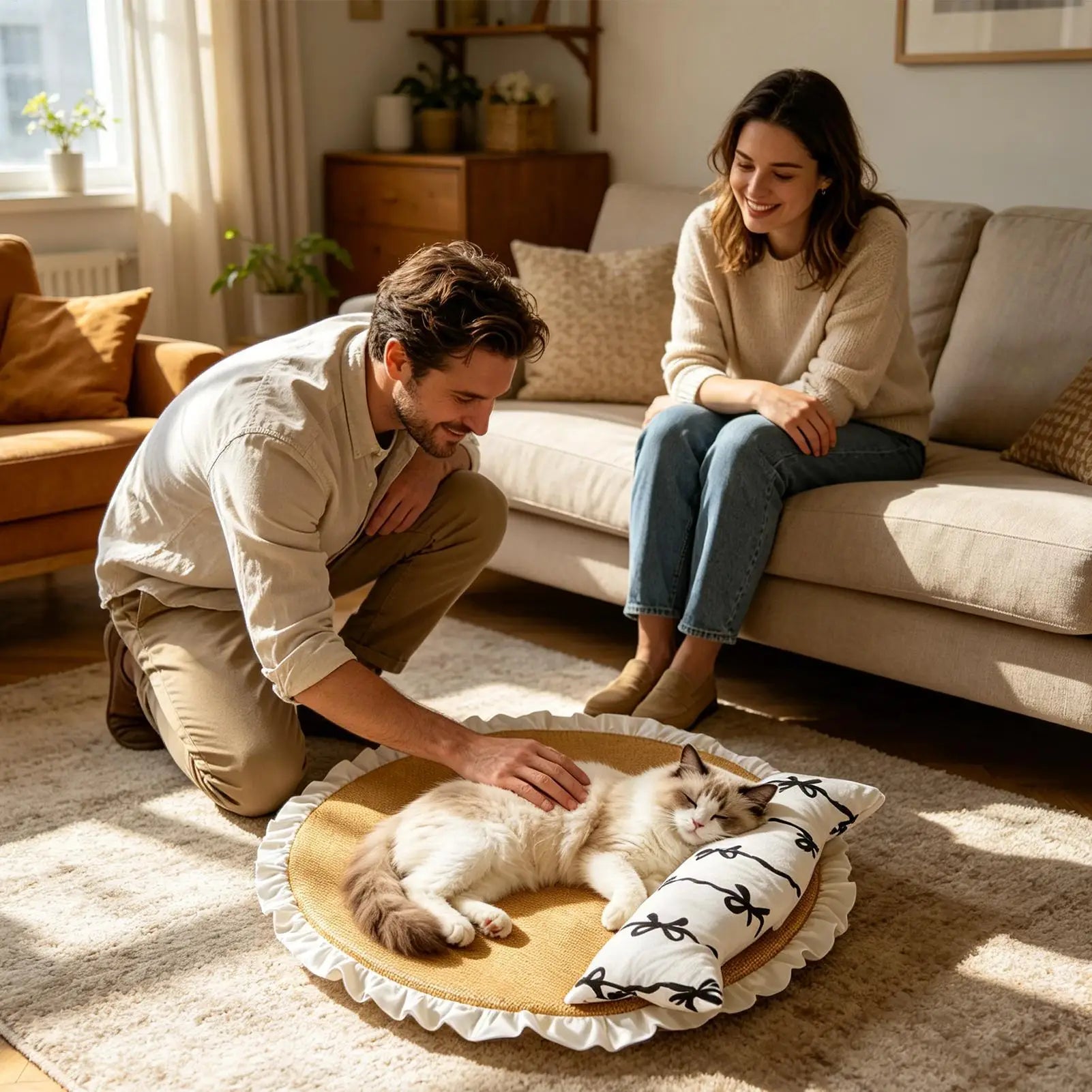 Pet Cooling Mat Removable Sleeping Pad With Pillow Cat Cooling Pad For Home Entryway Floor House Summer Camping Sleeping Kitten Peaceful Pleasures Health and Wellness