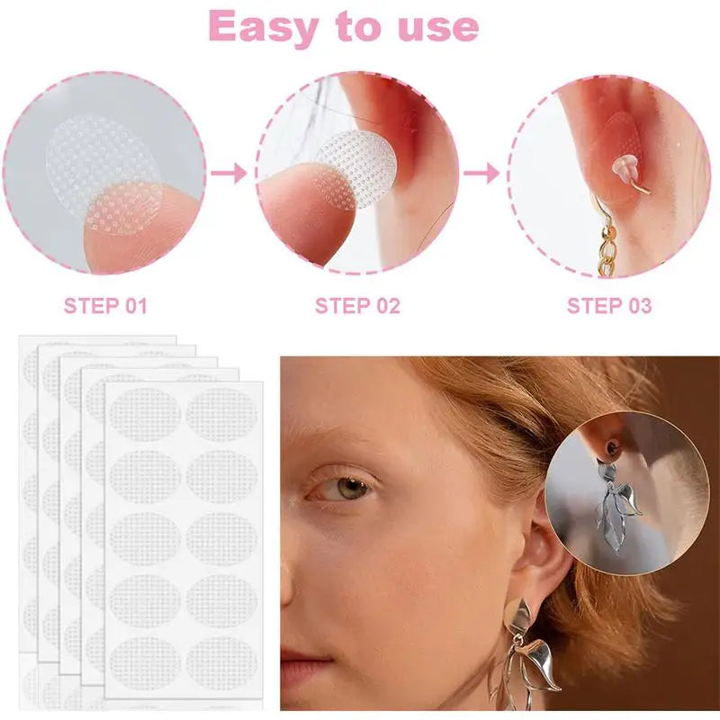 Clear Earring Support Patches – Invisible Earlobe Protectors 100/200pc