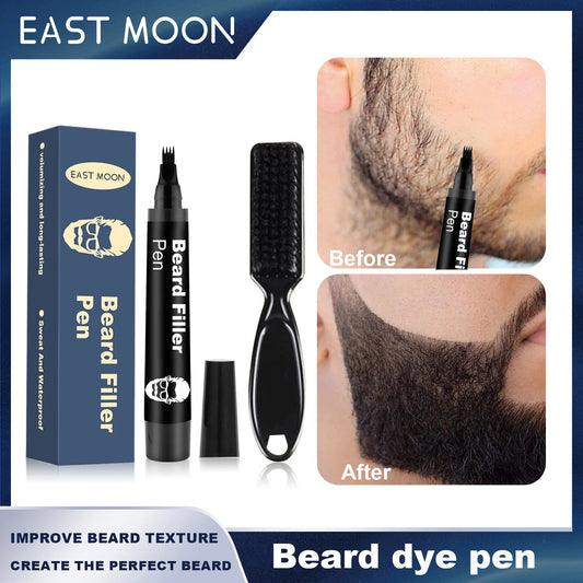 East Moon Beard Filler Pen Set – Black & Brown, Waterproof Beard Filler Pen Peaceful Pleasures Health and Wellness