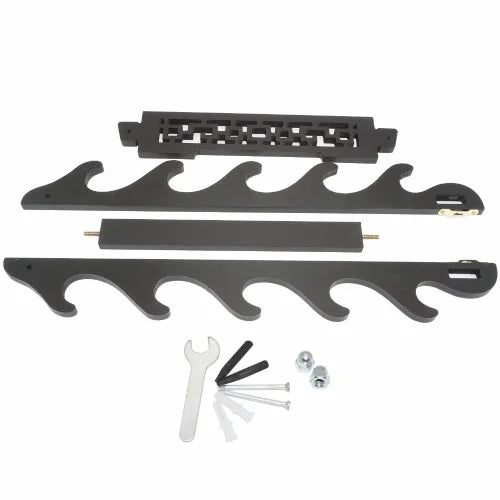 5-Tier Sword Holder Wall Mount Samurai Sword Stand Display Katana Wakizashi Tanto Wall Hanger Sword Rack Five Layer Hollow Out Peaceful Pleasures Health and Wellness