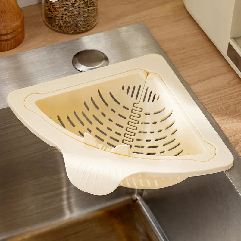 Corner Sink Strainer Basket – Suction Cup, Large Capacity