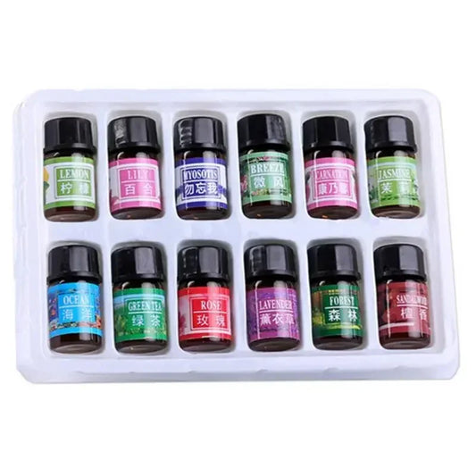 12-Pack Natural Aromatherapy Essential Oil Set – 3ml Diffuser Essential Oil Set Oasis Select Default Title