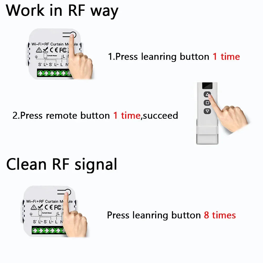 Tuya WiFi Smart Curtain Switch Breaker 433 Remote Control Roller Shades Blinds Door Controllers Smart Life For Alexa Google Home Peaceful Pleasures Health and Wellness
